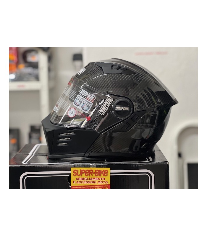 Casco modulare moto Simpson Darksome carbon
