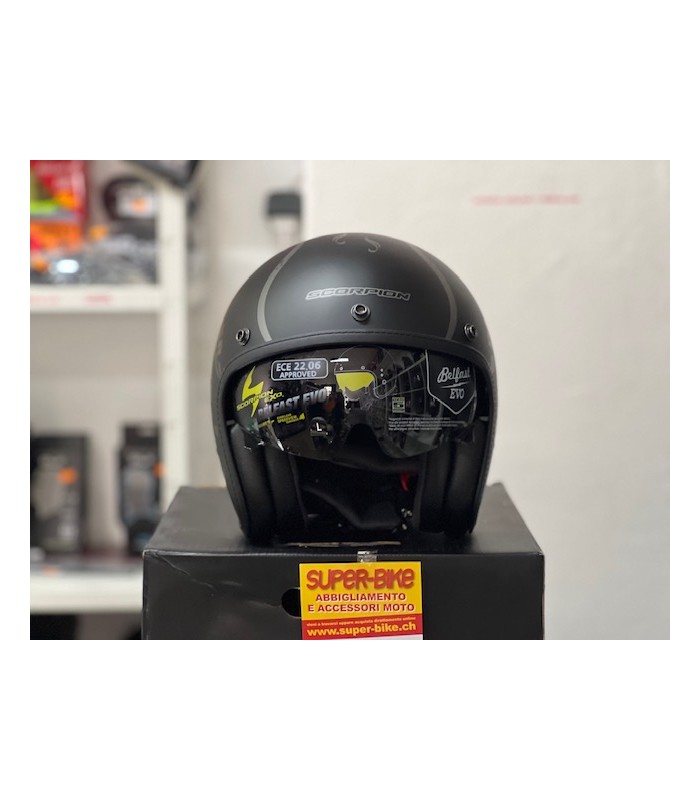 Helm jet Scorpion Belfast Evo Romeo schwarz matt