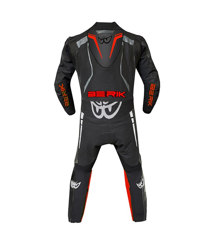 Tuta pelle Berik Ls1-171334FR nera grigia rossa