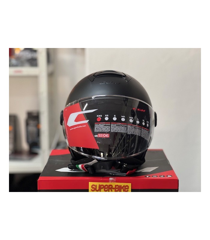 Casco Jet Cgm 167A Florence nero opaco