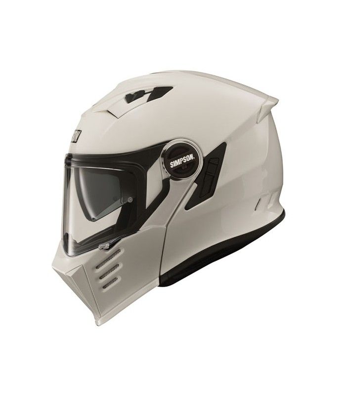 Simpson Darksome white flip up helmet