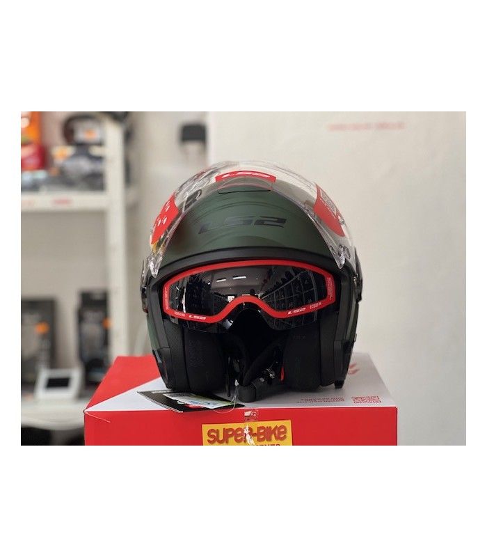 Casco jet LS2 OF620 Classy verde opaco