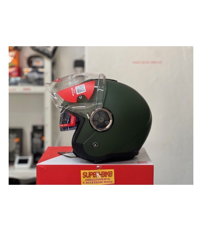 Casco jet LS2 OF620 Classy verde opaco