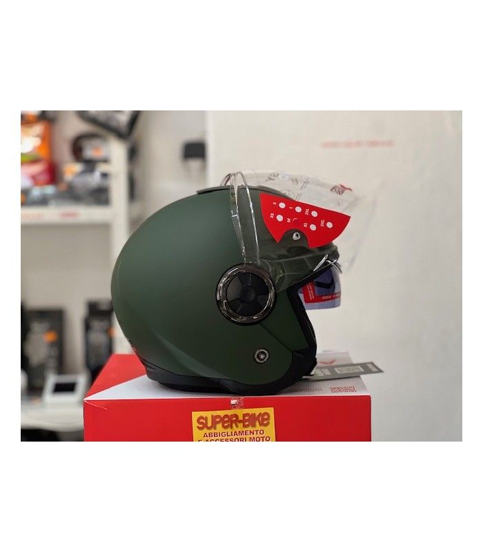 Casco jet LS2 OF620 Classy verde opaco