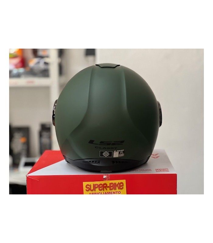 Casco jet LS2 OF620 Classy verde opaco