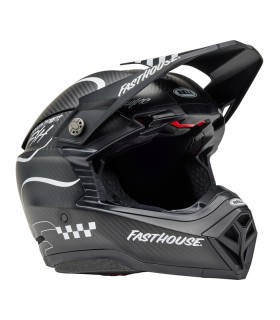 Bell Moto-10 Spherical carbonio Mips - Fasthouse Raven nero bianco opaco
