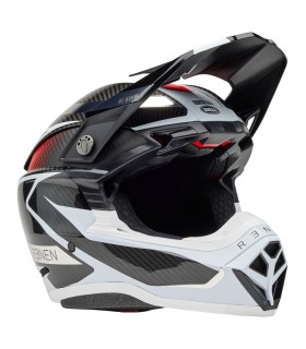 Bell Moto-10 Spherical carbonio Mips - Fasthouse Renen Raycon Matte Gloss nero bianco