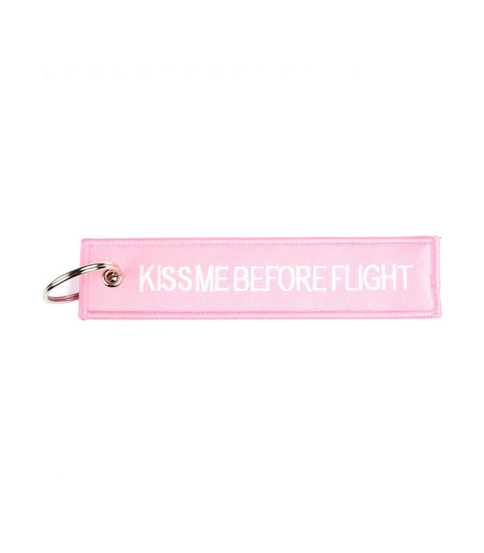 SCHLÜSSELANHÄNGER KISS ME BEFORE FLIGHT PINK