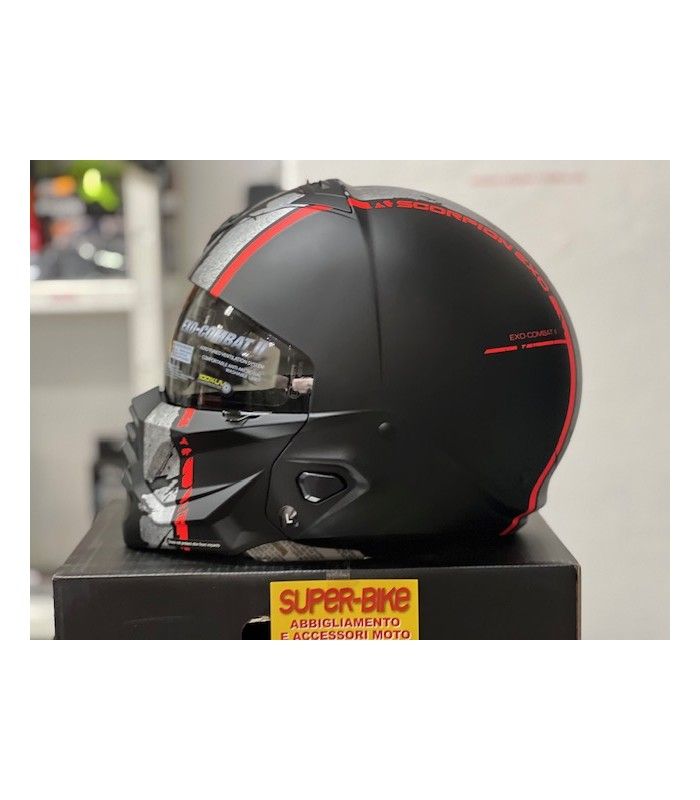 Helm Scorpion Exo Combat 2 Lord schwarz matt rot
