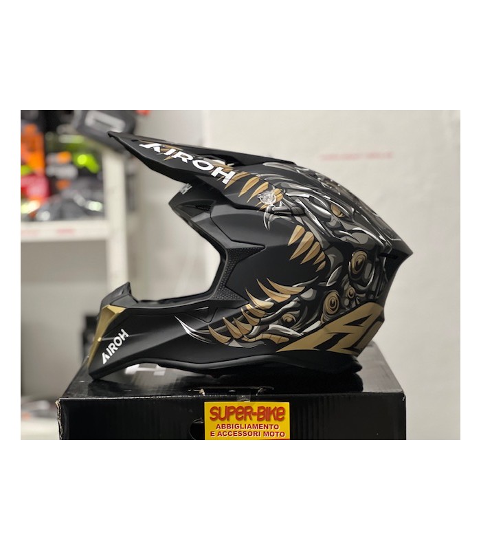 Casco cross Airoh Wraaap Cyborg opaco