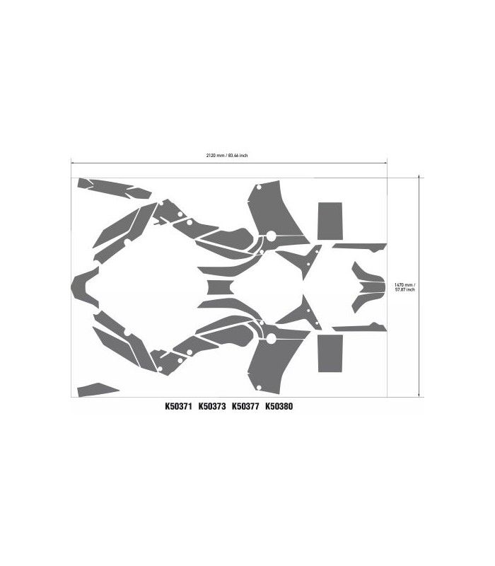 Uniracing decal kit Yamaha Tenere 700 60 HT rosso