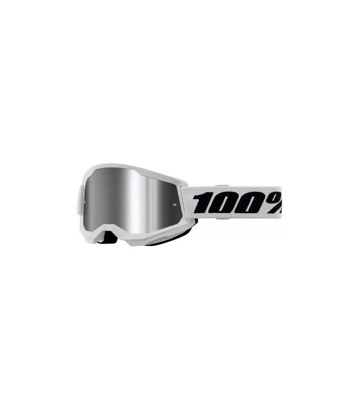 100% Strata 2 blanc miroir lunettes motocross
