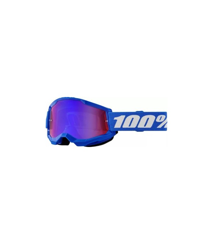 100% Strata 2 blue mirror motocross goggles