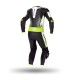 Combinaison moto en cuir Kanguro Spyke Aragon race blanc jaune