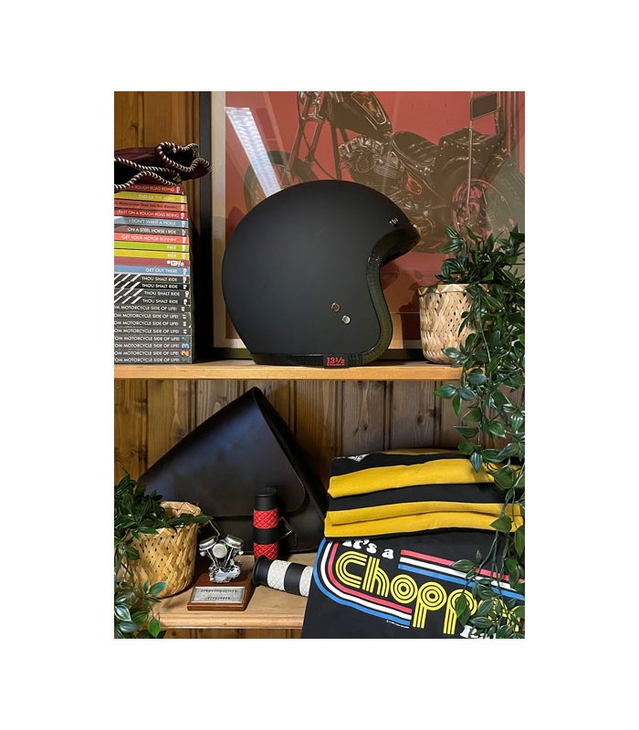 Jet helm 13 1/2 Skull Bucket schwarz matt