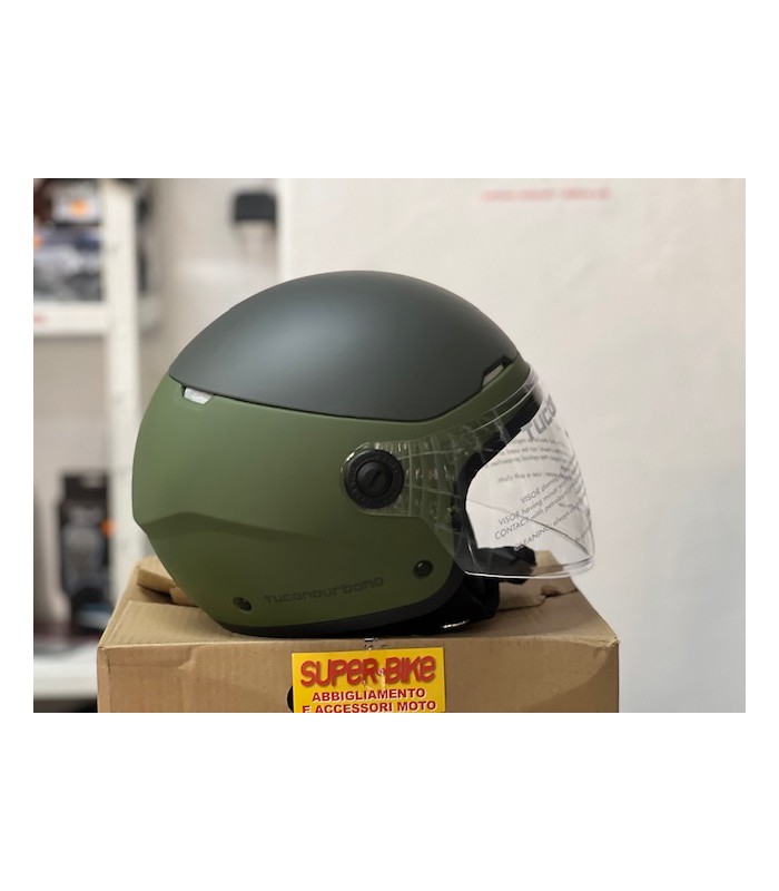 Jet Tucano Urbano El Pop green matt helmet