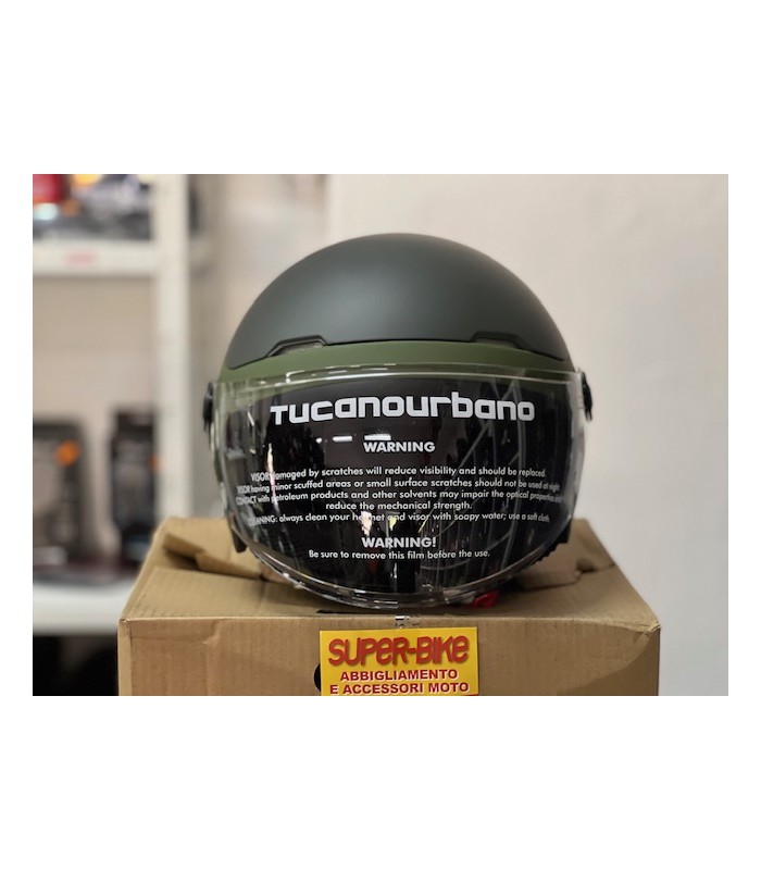 Casque jet Tucano Urbano El Pop vert matt