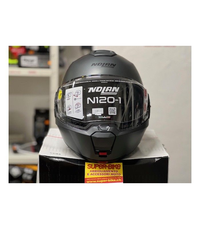 Casco modulare Nolan N120.1 Classic N-Com grigio opaco