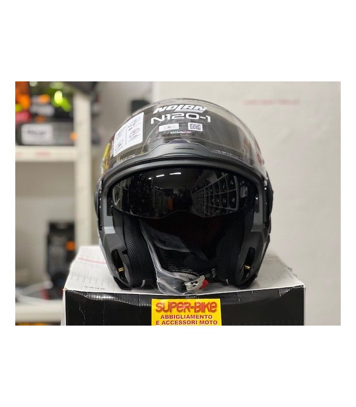 Casco modulare Nolan N120.1 Classic N-Com grigio opaco
