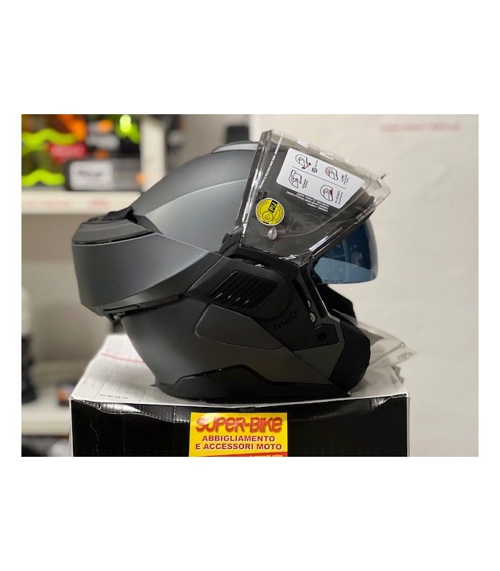 Casco modulare Nolan N120.1 Classic N-Com grigio opaco