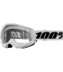 100% Strata 2 white cross goggles