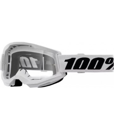 100% Strata 2 white cross goggles