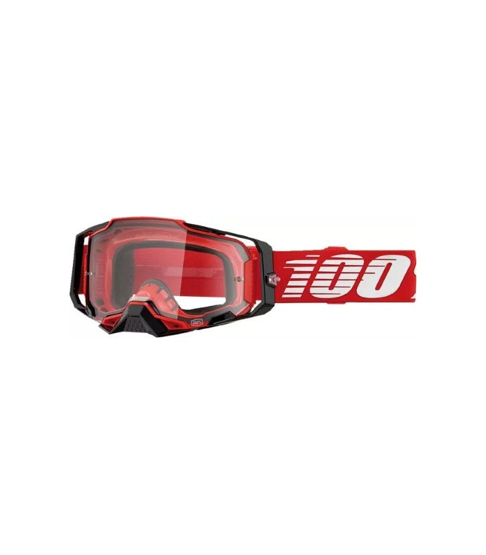100% Masque motocross enduro Armega rouge lentille claire