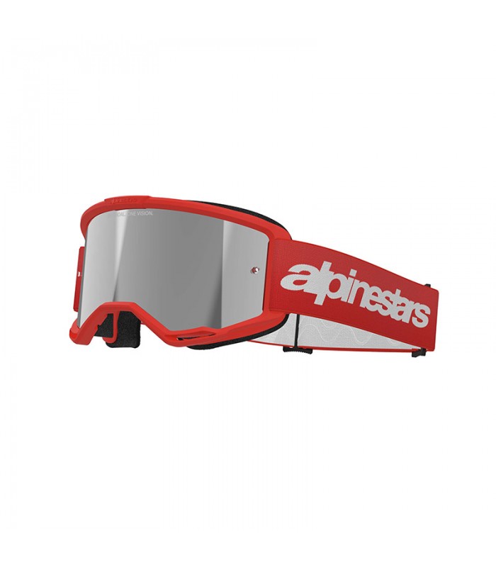 Lunettes cross Alpinestars Vision 3 Wordmark rouge miroir