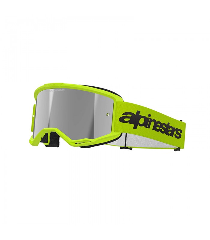 Maschera cross Alpinestars Vision 3 Wordmark giallo specchio