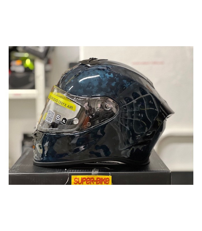 Casque Scorpion Exo R1 Evo Carbon Air Onyx bleu