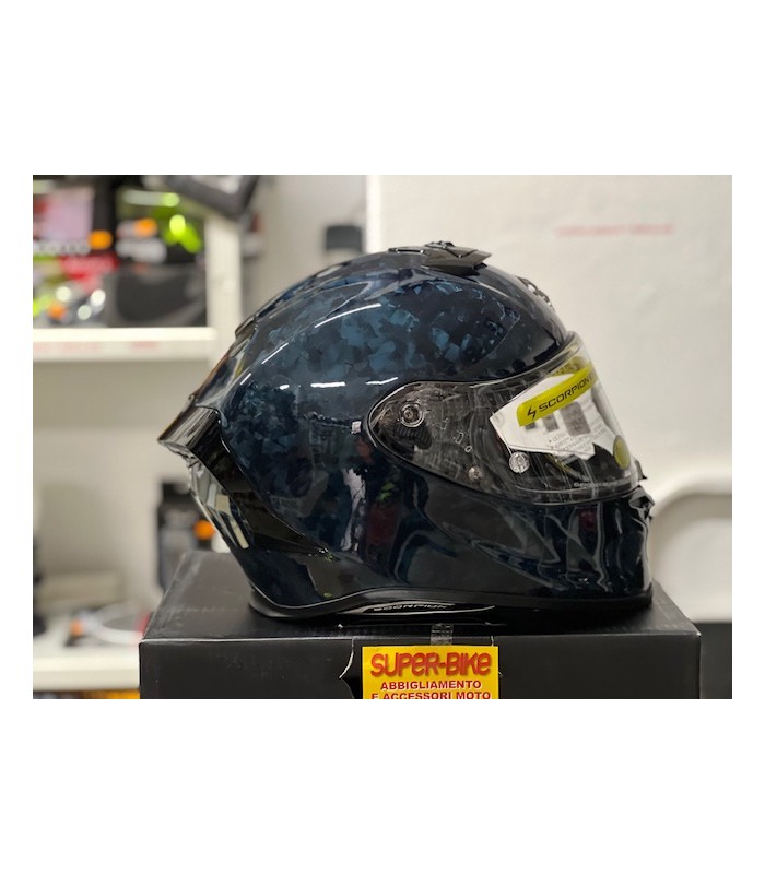 Casque Scorpion Exo R1 Evo Carbon Air Onyx bleu