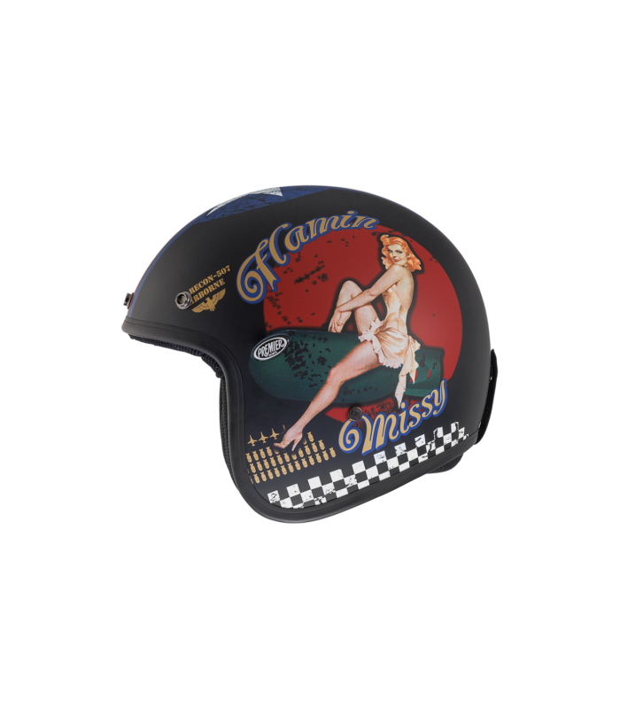 Casque jet Premier Classic Pin Up 9 Bm