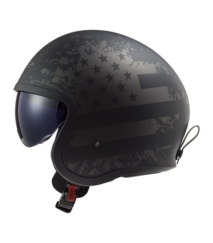 Helm jet LS2 Spitfire 2 Black Flag matt