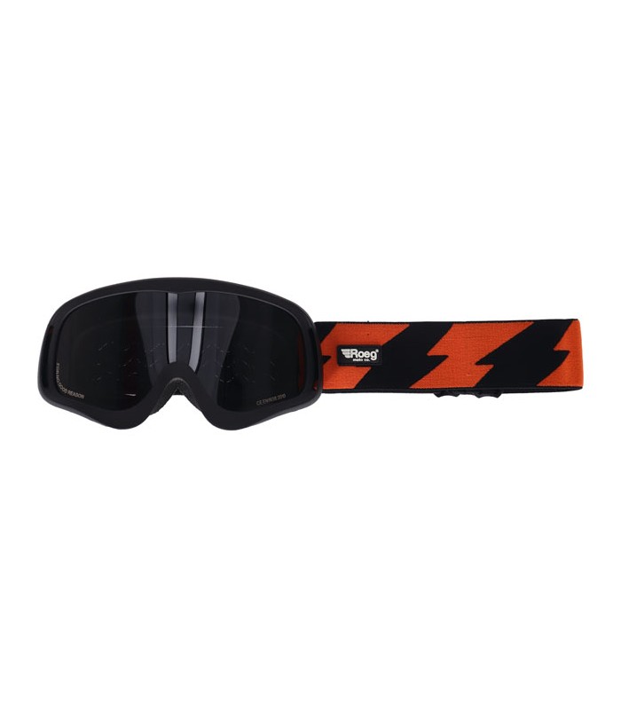 ROEG PERUNA ORANGE BOLTS GOGGLE BLACK AND ORANGE/BLACK STRAP