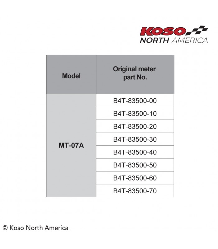 Koso RX-4 Yamaha MT-07 (2021-)