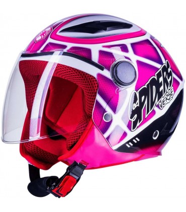 Casco Moto Jet Bambina One Junior Spiderman rosa