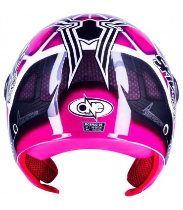 Casco Moto Jet Bambina One Junior Spiderman rosa