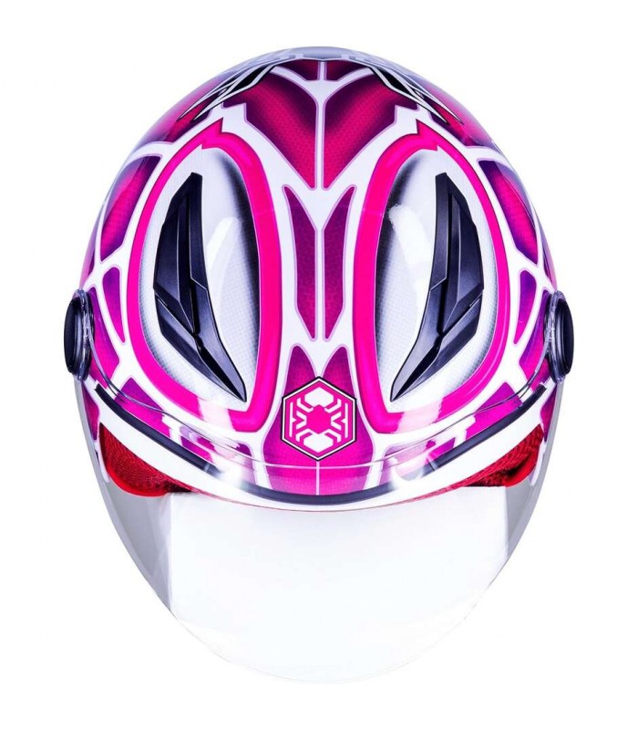 Casco Moto Jet Bambina One Junior Spiderman rosa