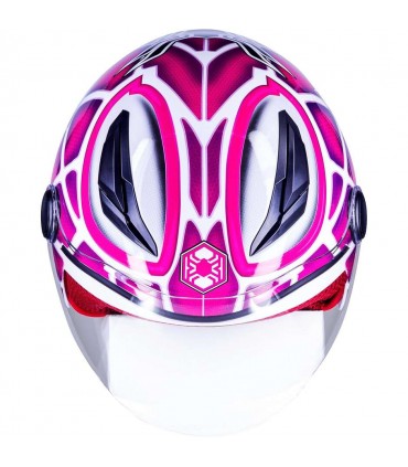 Casco Moto Jet Bambina One Junior Spiderman rosa