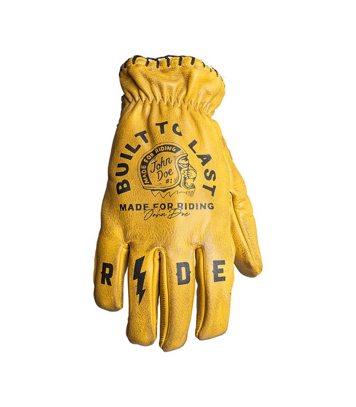 Guanti in pelle John Doe Coyote nero giallo