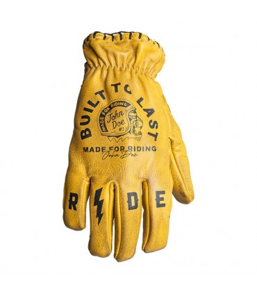 John Doe Coyote leather gloves black yellow