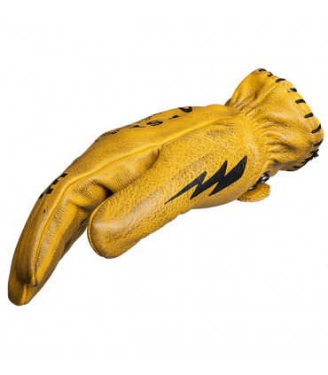 John Doe Coyote leather gloves black yellow