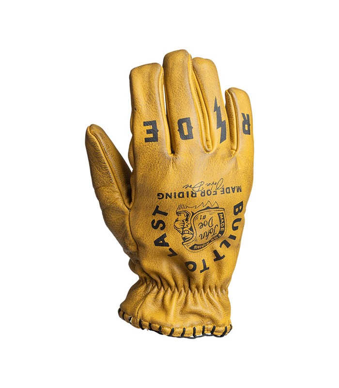 Guanti in pelle John Doe Coyote nero giallo