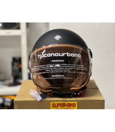 Casco Jet Tucano Urbano EL Jettin nero opaco marrone