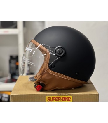 Casco Jet Tucano Urbano EL Jettin nero opaco marrone