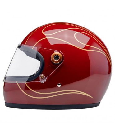 Biltwell Gringo S Garnet Red Flames helmet