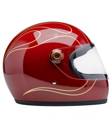 Biltwell Gringo S Garnet Red Flames helmet