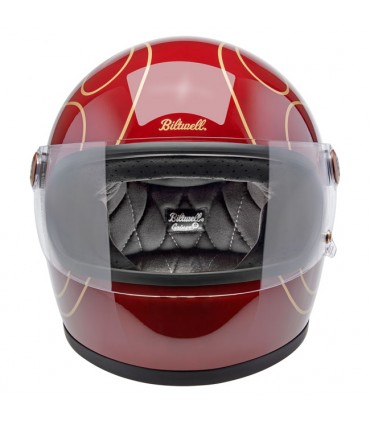 Biltwell Gringo S Garnet Red Flames helmet