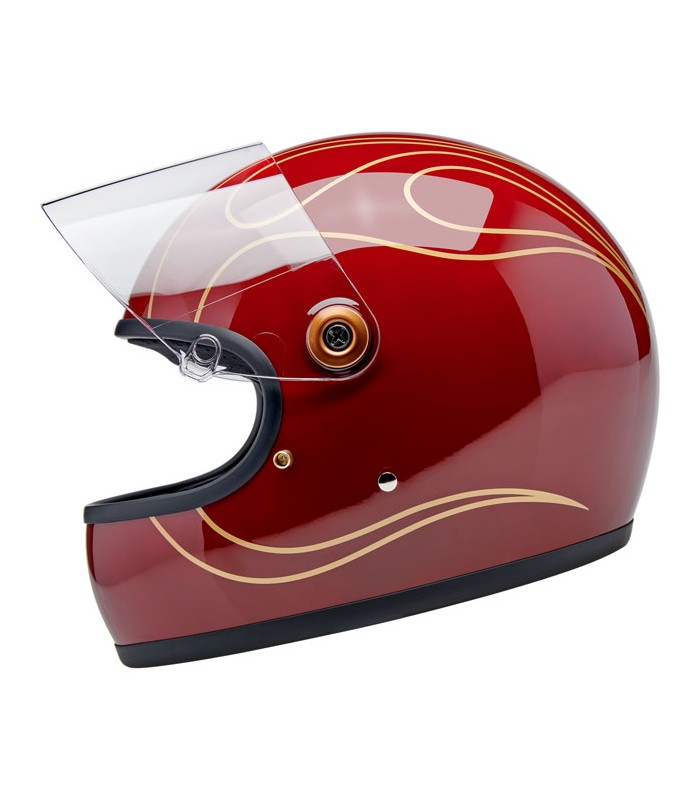 Casque Biltwell Gringo S Garnet Red Flames