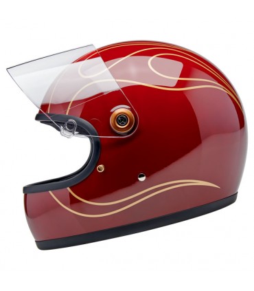 Biltwell Gringo S Garnet Red Flames helmet